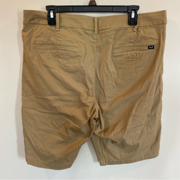 Abercrombie & Fitch Mens Tan Khaki Shorts Size 36 Stretch 10.5 Inch Inseam - Picture 3 of 6